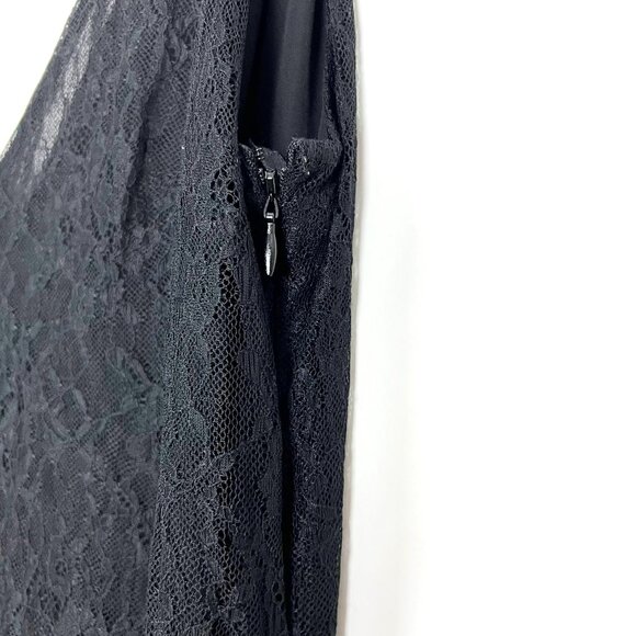 Lauren Ralph Lauren Lace Tank Dress Godet Hem Fairy Goth Black Women's Size 8 - Picture 3 of 13